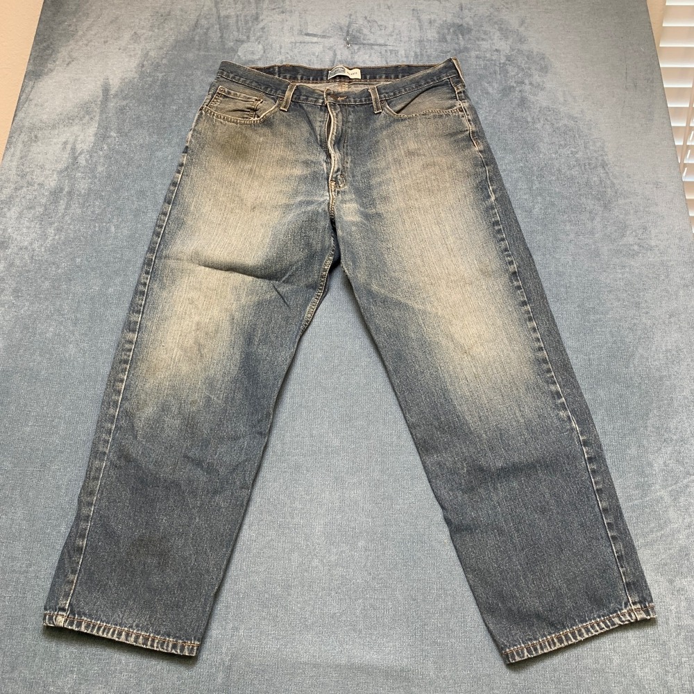Signature by Levi Strauss & Co. Jeans Mens 38x30 Blue Denim Relaxed Fit Zip Fly